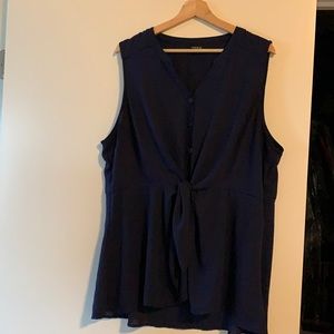 Navy Blue Torrid Sleeveless Tie front top
